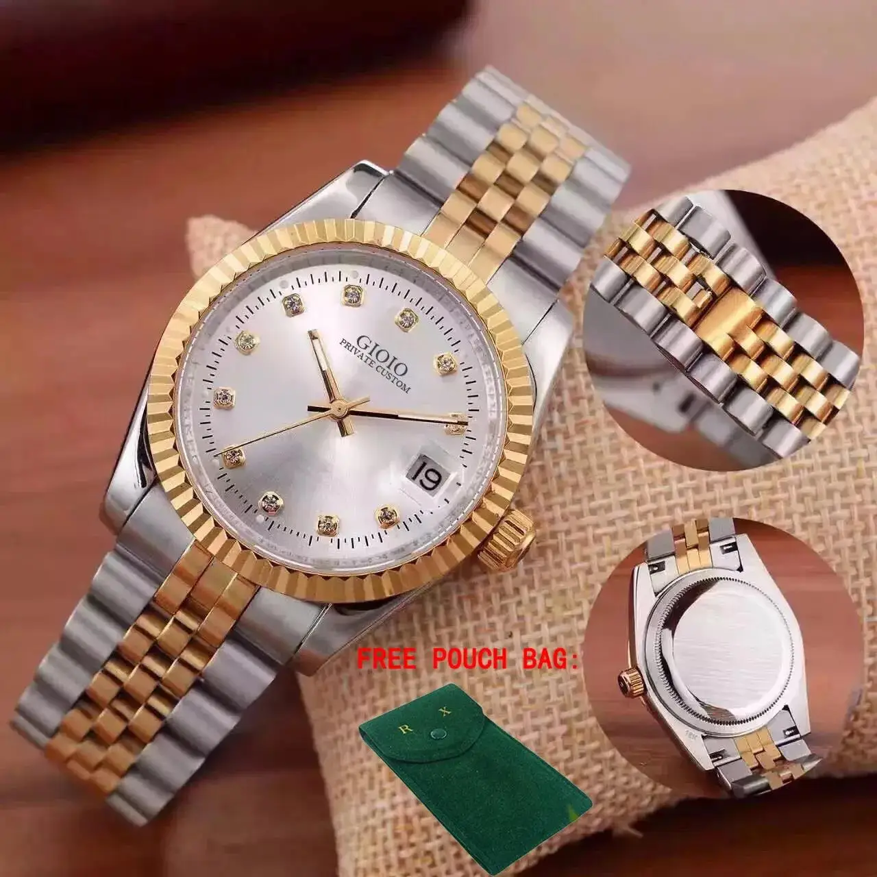 럭셔리 새 남성용 시계 자동 기계식 시계 스테인레스 스틸 팔찌 실버 골드 블랙 다이아몬드 다이얼 Datejusts 스타일