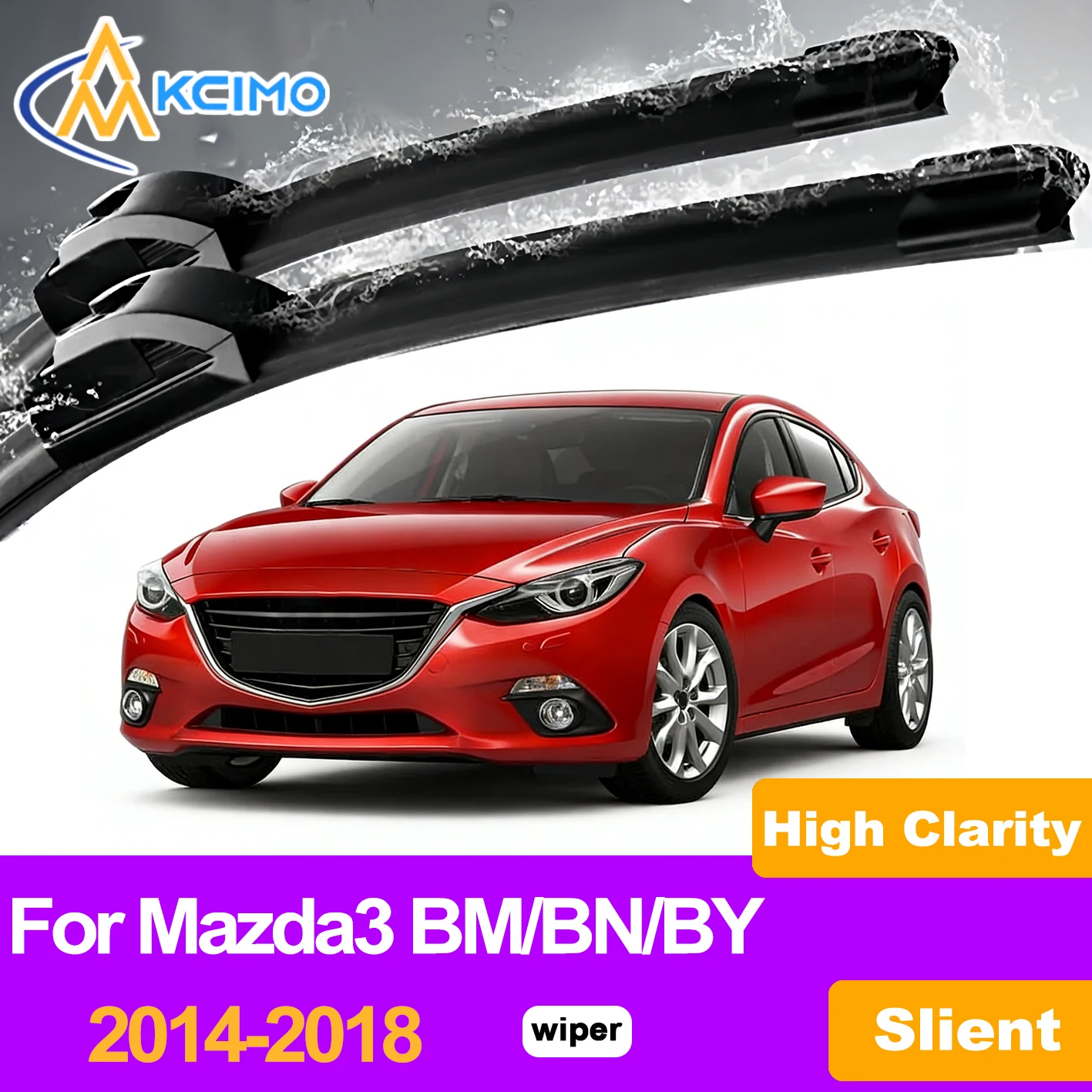 

KCIMO 2 шт. щетки стеклоочистителя переднего стекла для Mazda3 BM/BN/BY 2014-2018, высокая прочность, натуральный каучук, бесшумная работа