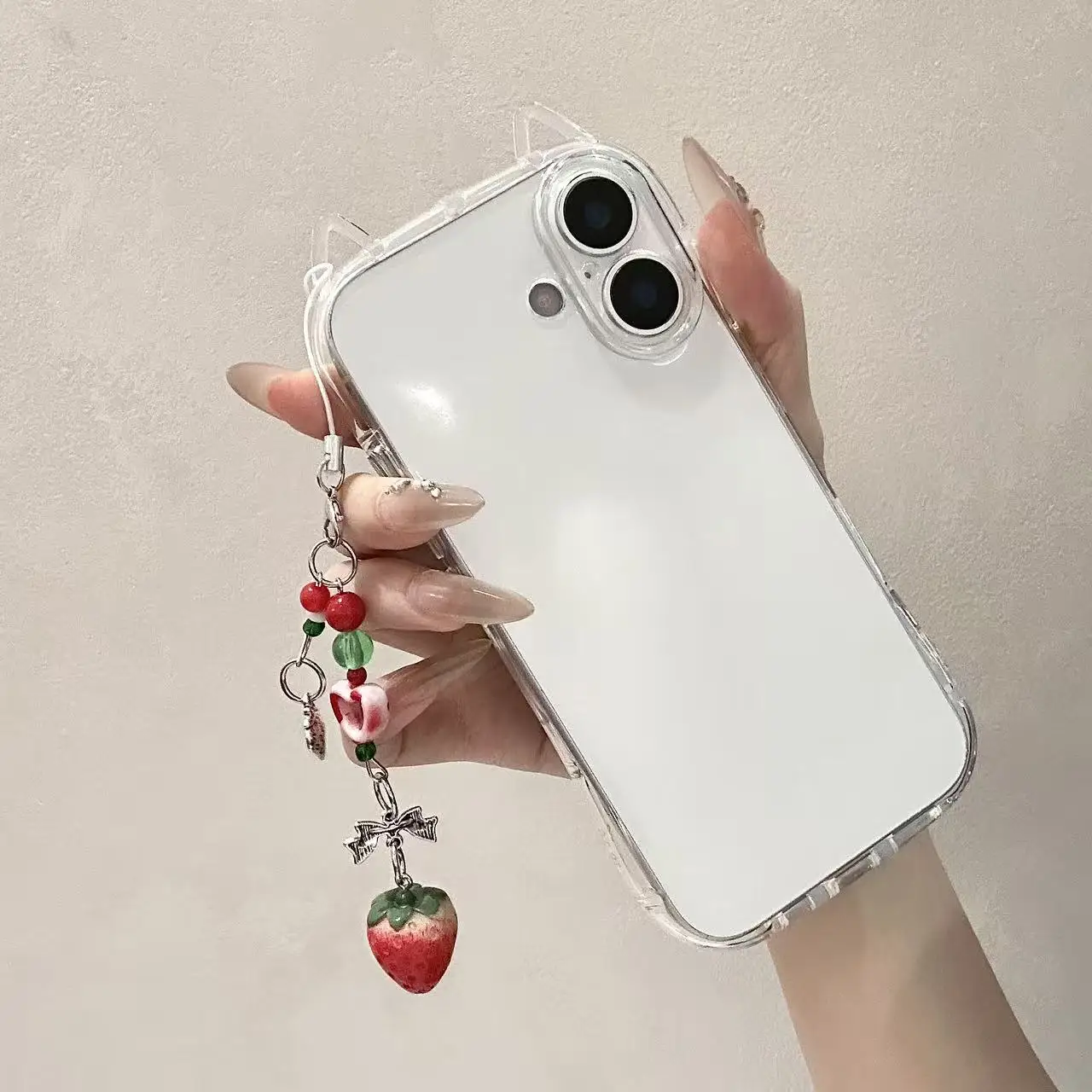 Modische Anhänger-Handyhülle, geeignet für iPhone 17 Pro Max, Anhänger 16 15 14 Plus, transparent, 11 12 13 x 7 8 Plus Hülle