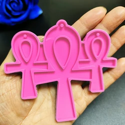 Egyptian Cross Earrings Silicone Mold DIY Crystal Epoxy Resin Mold for Earrings Dropship