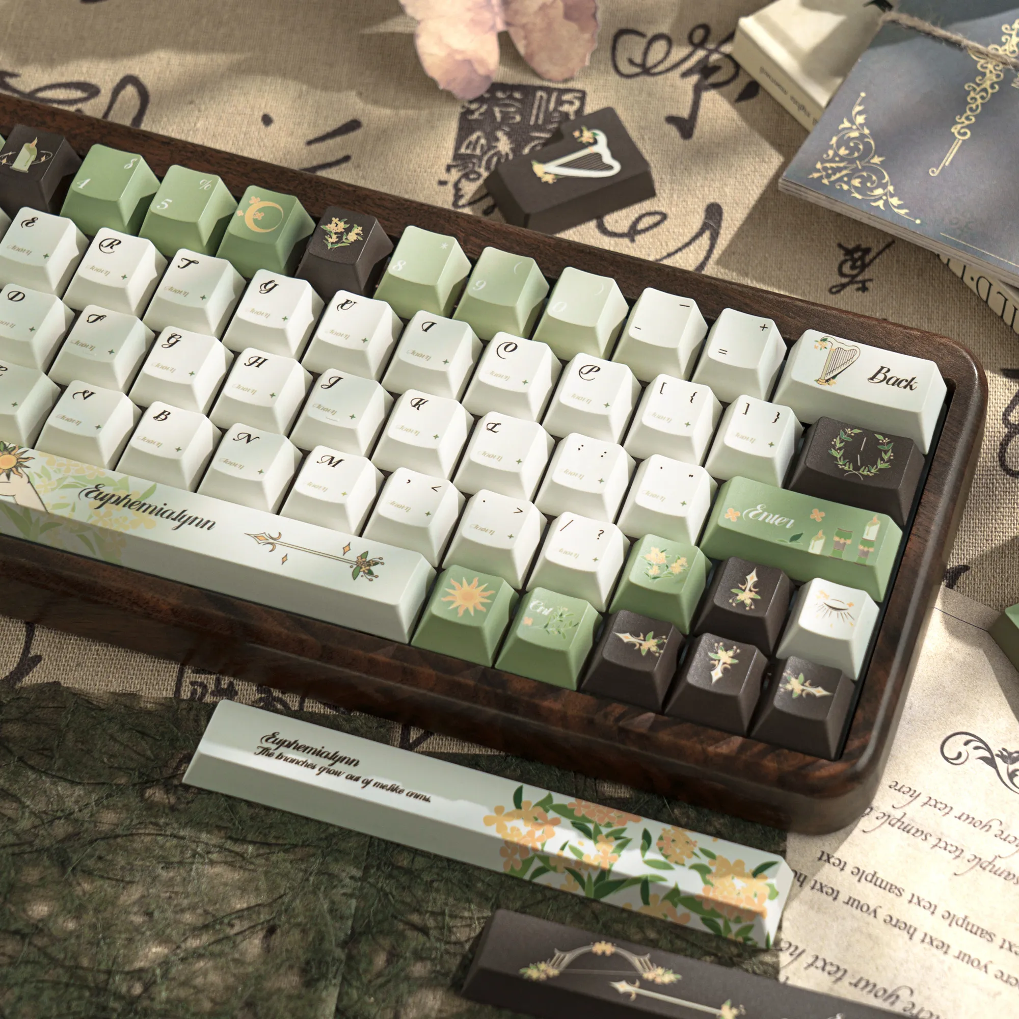 

Laurel Goddess Theme Keycaps Set PBT 147keys Cherry MDA FOA Custom Original Handmade Keycaps for Mechanical Keyboard Accessories