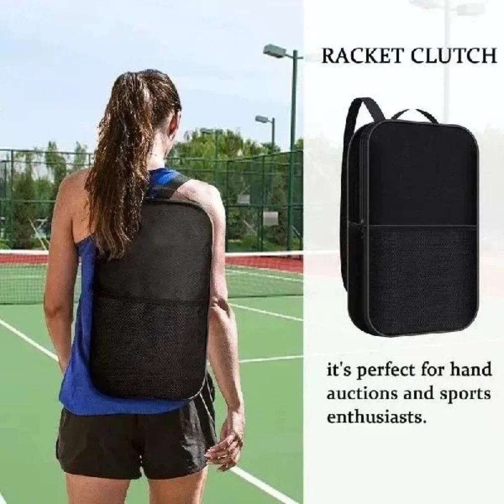 

Portable Pickle Racket Bag Professional Backpack Pickleball Paddle Bag Solid Color Lightweight Racket Organizer Unisex
