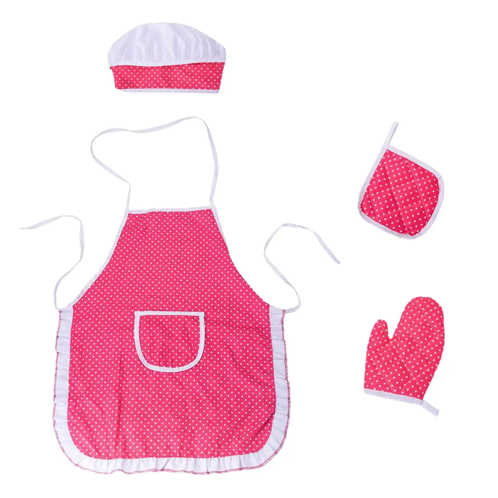 4Pcs/Lot Child Chef Dress Up Clothes Cooking Baking Tools Pretend Play Kitchen Apron Chef Kitchen Play House Toy