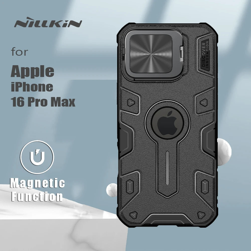 for iPhone 16 Pro Max Nillkin Case Magnetic Case Camshield Armor Prop Magsafe Case Ultra Hard Camera Protect Back Cover