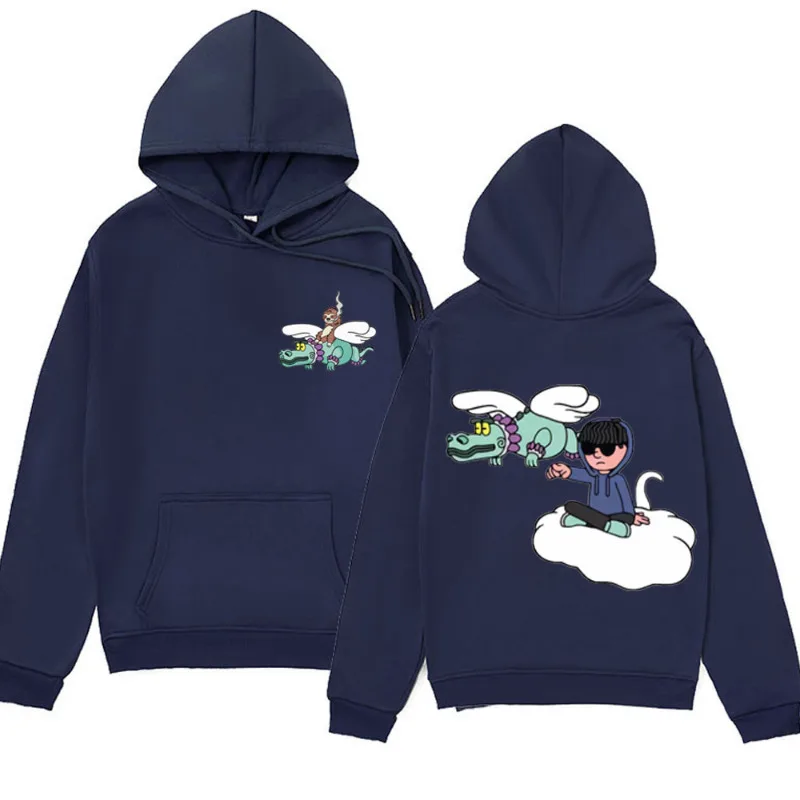 Singer Junior H Sad Boyz Printed Hoodie Men Women Clothing Fashion Oversized Vintage Hip Hop Sweatshirts Black Fleece Pullover