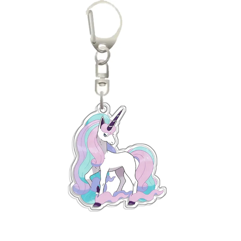 For Pokemon Piplup Galarian Rapidash Turtwig Milotic  Acrylic Selfmade Original Cute Cartoon Anime Keychain Pendant Toy Gift view 3