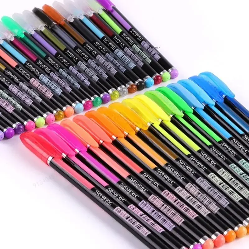 12Pcs/Set Ballpoint Pen Set Glitter Gel Pens For School Office Adult Coloring Book Journals Drawing Doodling Art Markers Gel Pen