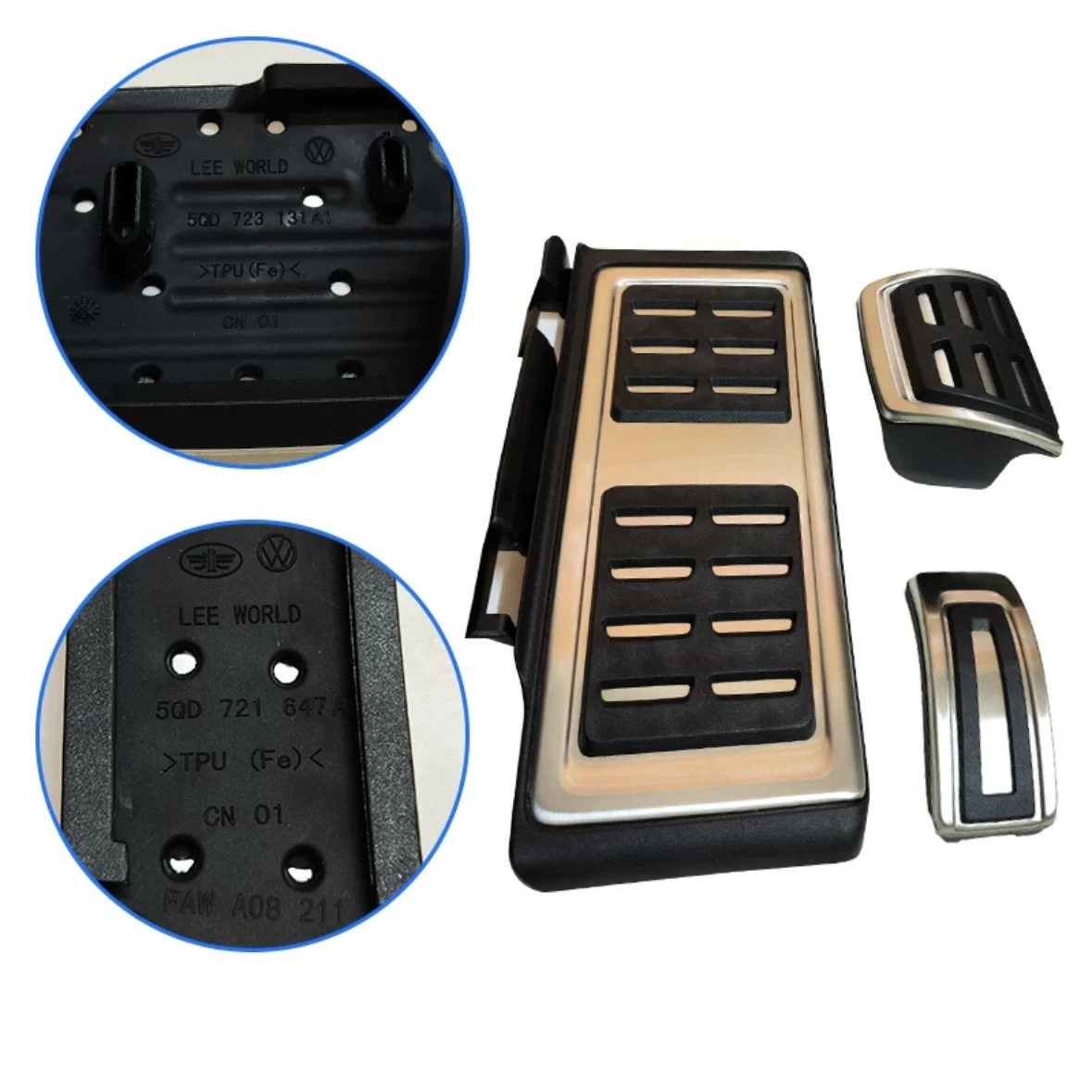 Car Styling Sport Fuel Brake Dead Pedal Cover Set DSG for Seat Leon 5F MK3 for Skoda Octavia A7 for VW Golf 7 8 Auto Accessories