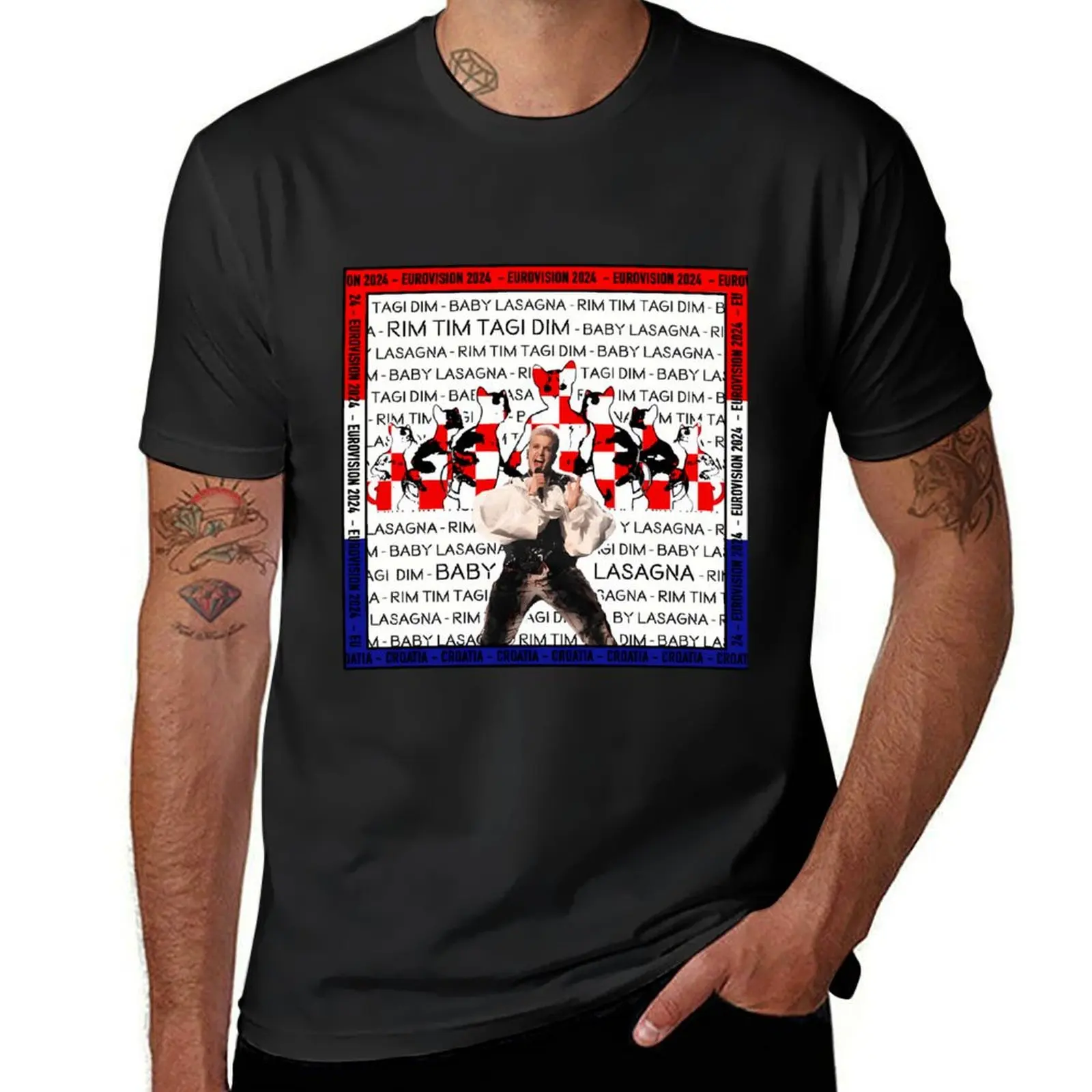 

Eurovision 2024 Baby Lasagna Rim Tim Tagi Dim Croatia T-Shirt summer top heavyweights tops tees Men's t-shirts