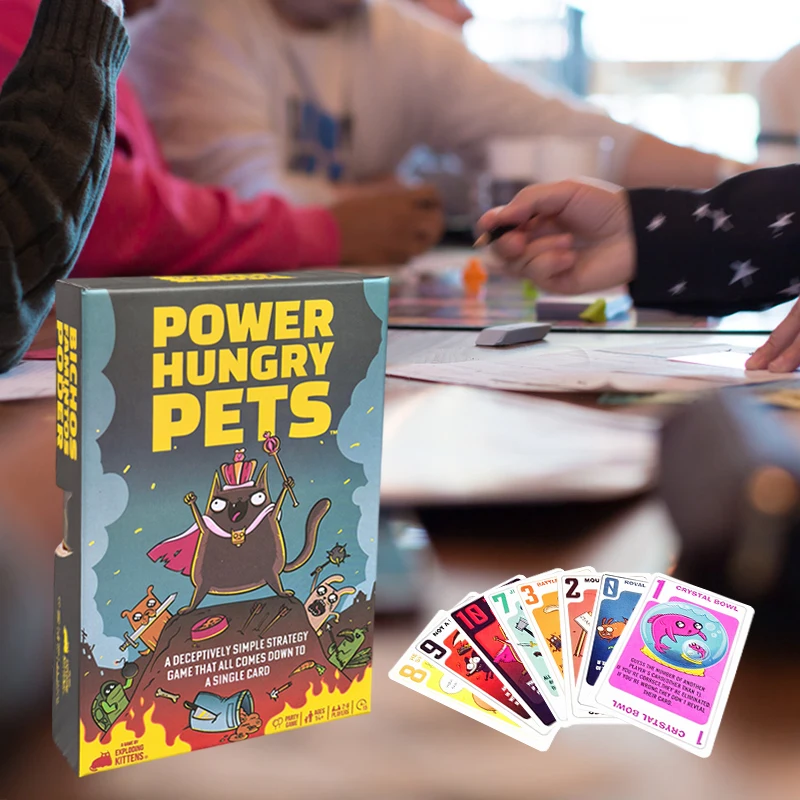 Power Hungry Pets Card Game, Perfect Family Strategy Board Game for Parties