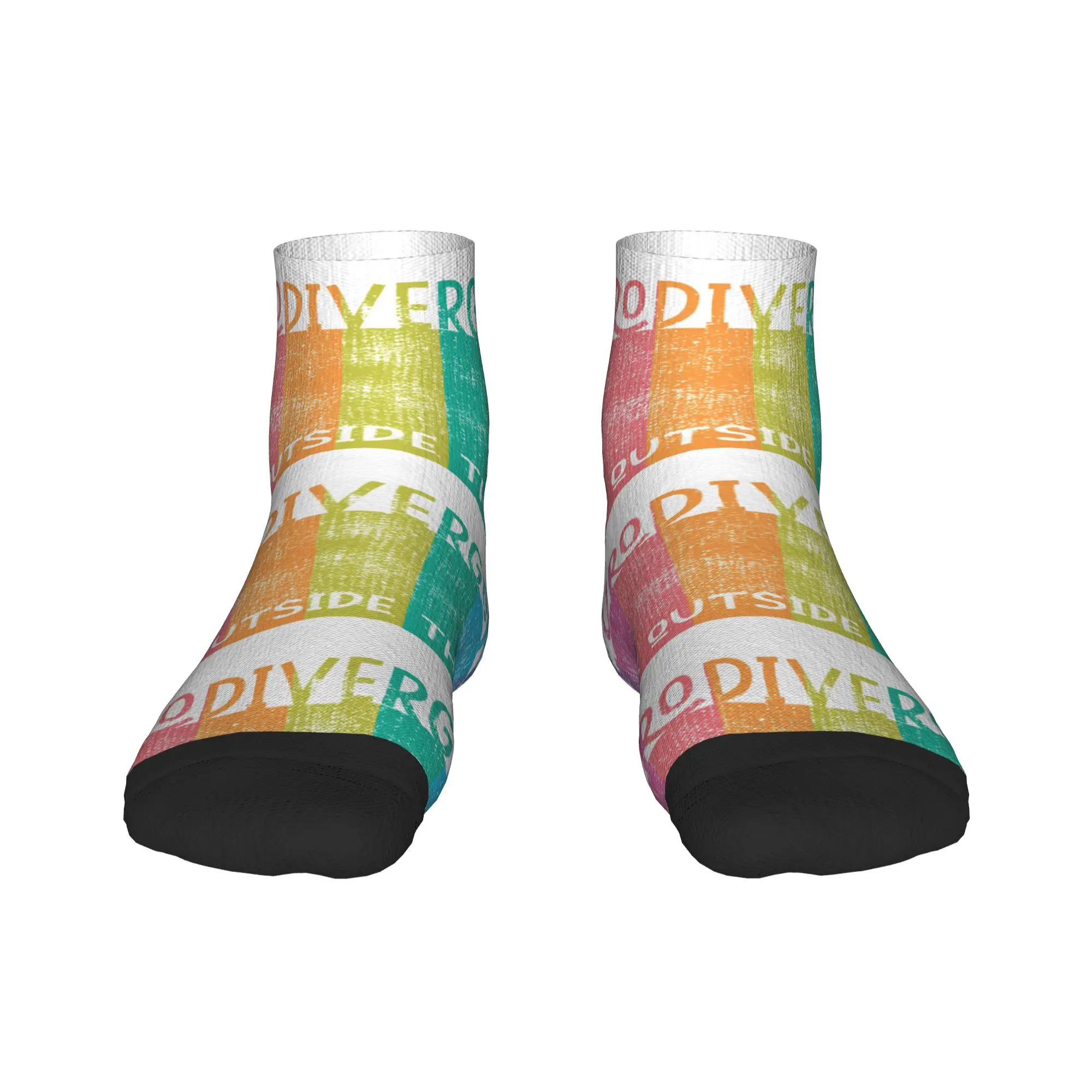 

Colorful Neurodivergent Rainbow Design Socks Harajuku High Quality Stockings All Season Socks Accessories for Unisex