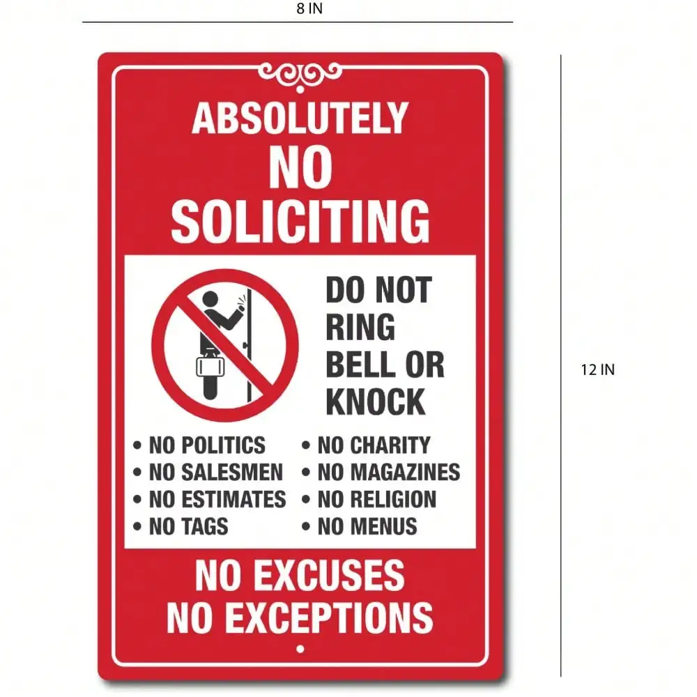 لا توجد علامة التماس ولا استثناء لا تدق الباب الأمامي لأمن الأعمال المنزلية