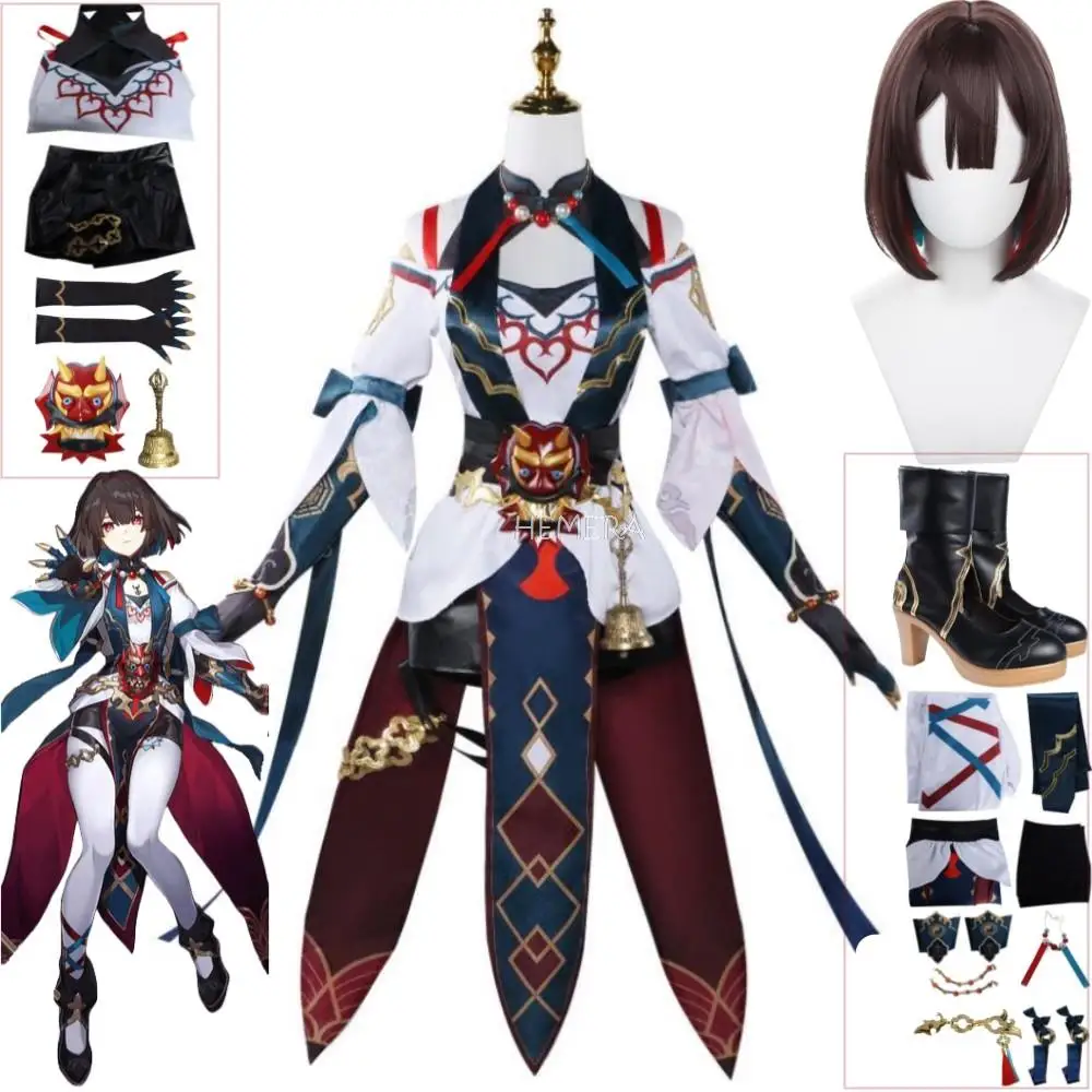 

Game Honkai: Star Rail Xueyi Cosplay Costume Wig Shoes Anime The Xianzhou Luofu Ten-Lords Commission Uniform Halloween Suit