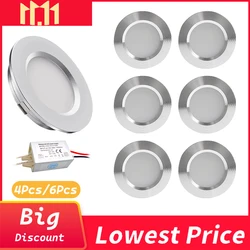 6/12pcs Led Downlight 3W DC12V Dimming Ceiling Lamp Recessed Round Led Panel Light Dimmable Spotlight with Driver 110V/220V