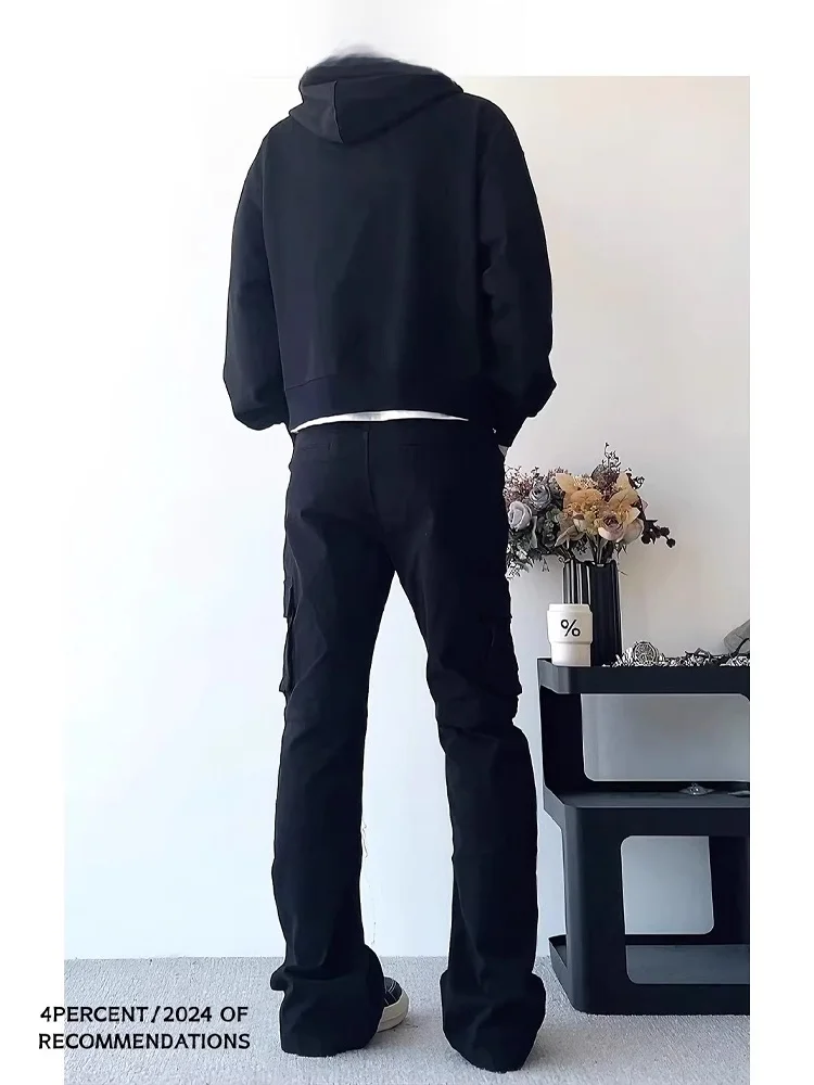 Cleanfit American Retro Multi ket Workwear Jeans Slimming High Rise Casual Pants Wide Leg Jeans mid Waist Spring Youth Trend