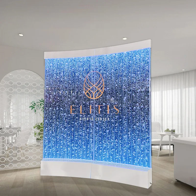 Custom.LED مقسم أو تقسيم الغرفة المنحني، تأثير ملون على جدار الفقاعات المتحركة #4