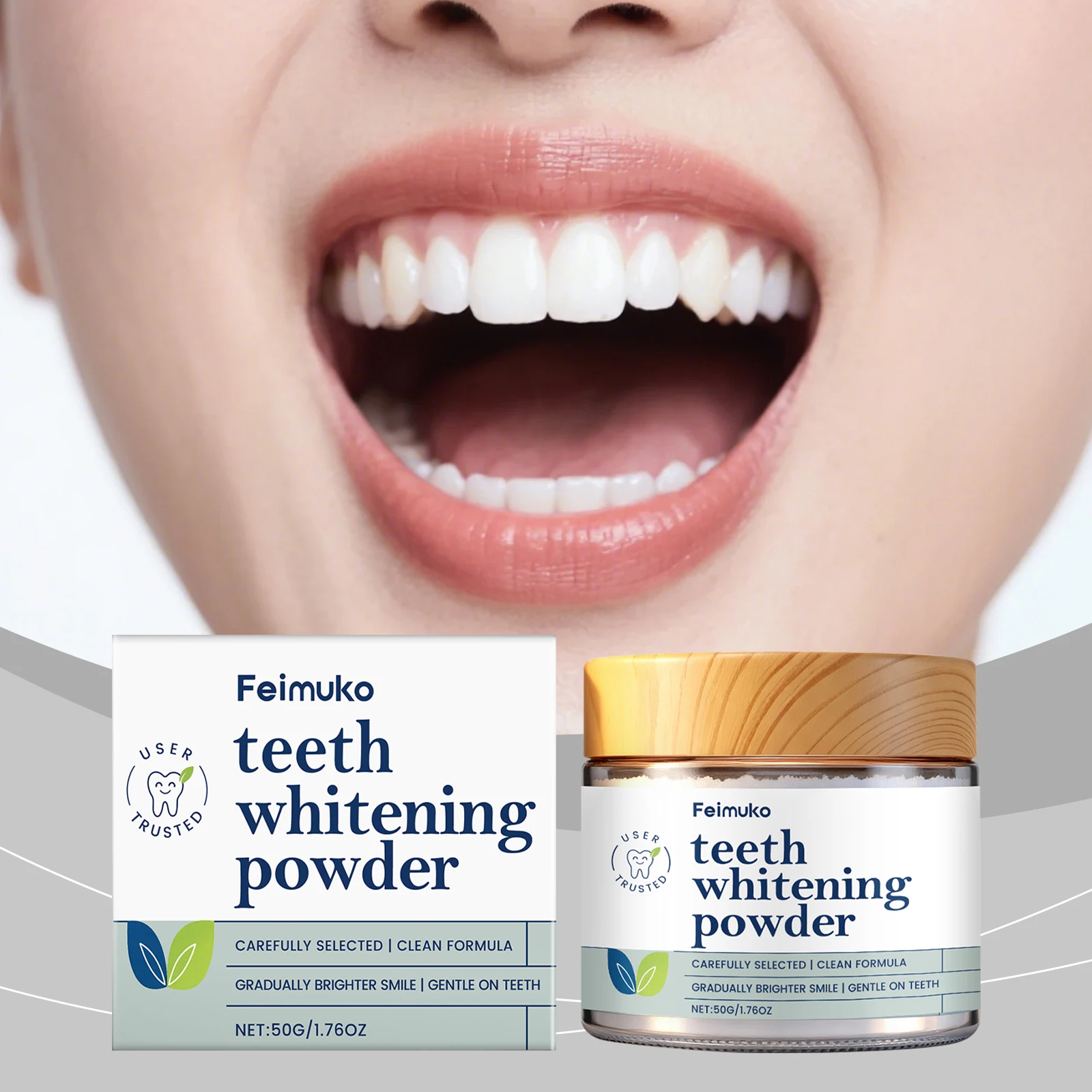 Tooth Care Powder Deep Clean Stains Brighten Teeth Fresh Breath Long Lasting Fragrance Oral Care Powder Tooth Stain Removal 50g