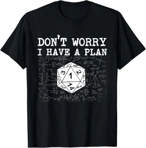 RPG Gamer Dont Worry I Have Plan Funny Men Boys T-Shirt Y2k Life Style RPG Video Gaming Lover Graphic Saying Tee Soft Cotton Tee