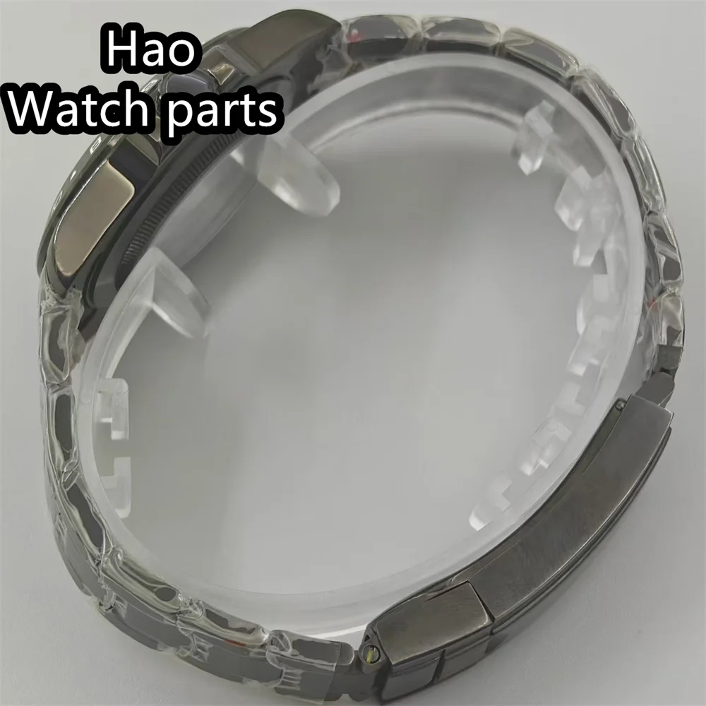 BLIGER 40mm Black PVD Watch Case Sapphire Glass Fixed Bezel Stainless steel bracelet Fit NH34 NH35 NH36 ETA2824 PT5000 Movement