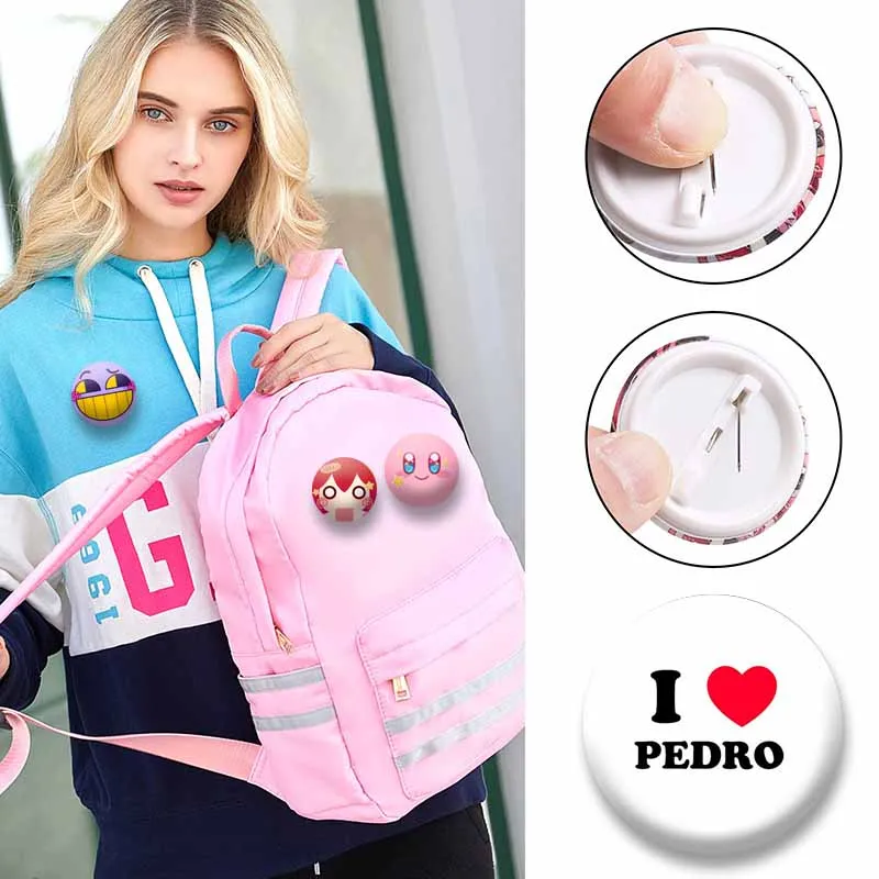 Creative Funny Plastic Soft Button Pins Cartoon Round Brooch Humor Cat Sayings Costume Badge Bag Jacket Jewelry Accessory Gifts