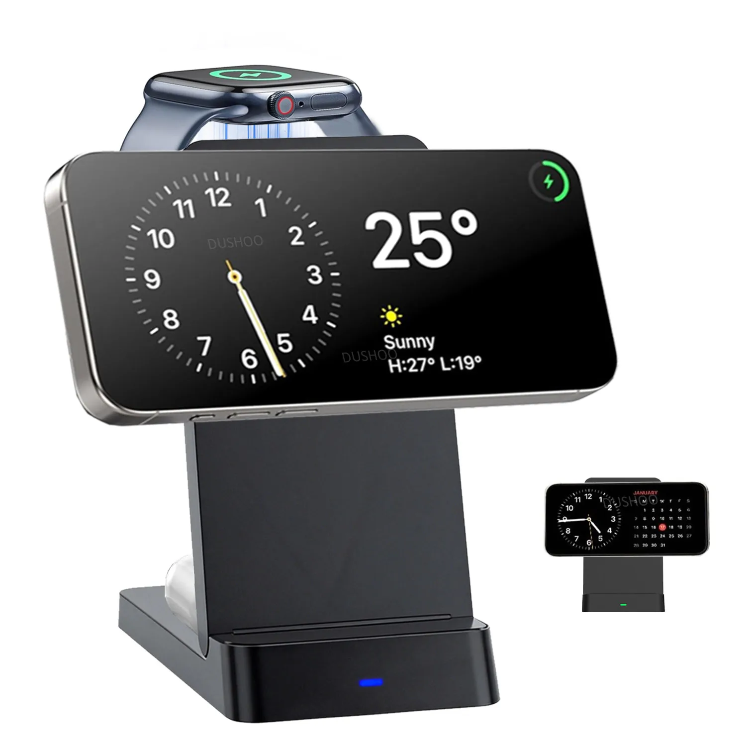 

Магнитное беспроводное зарядное устройство Magsafe 3 в 1, iPhone 17 16 15 14 13 12 Apple Watch Airpods Pro, складная станция быстрой зарядки