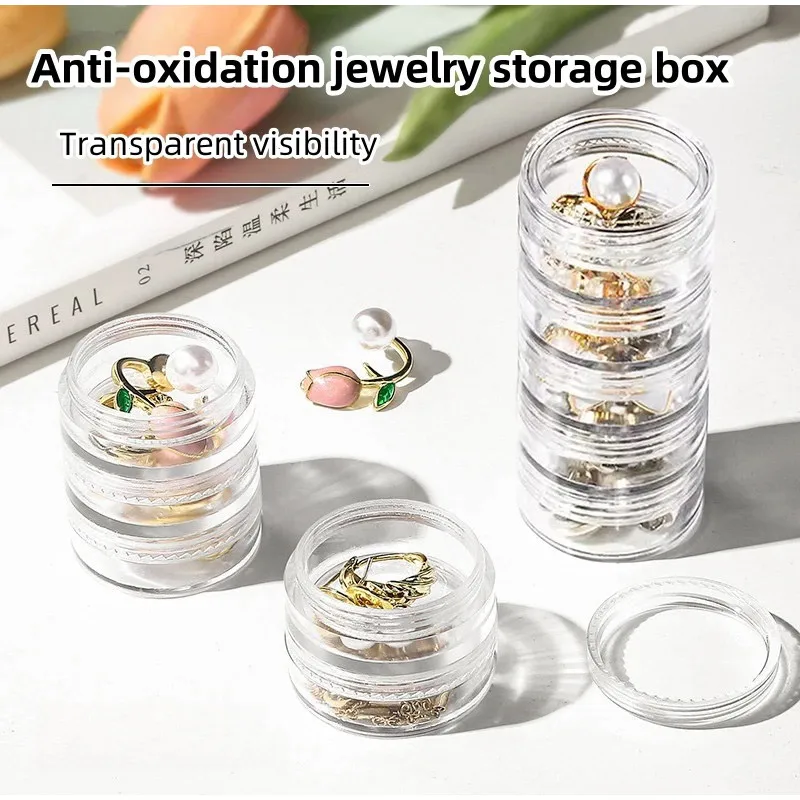 Exquisite Multi-layer Jewelry Storage Box Ring Necklace Earring Anti Oxidation Jewelry Box Portable Transparent Nail Art Box