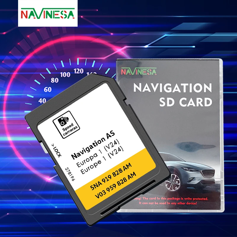 32GB Navigations-GPS-SD-Speicherkarte für VW Caddy Golf Jetta Passat Sharan Auto-Update 2026 Europa V24 mit Karten für Bosnien und Spanien