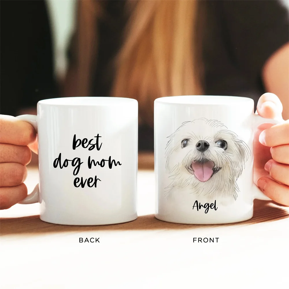 

Custom Dog Mug, Custom Dog Portrait Mug, Personalized Pet Portrait Mug, Gift for Dog Dad, Gift for dog Mom, Father's Day Gift
