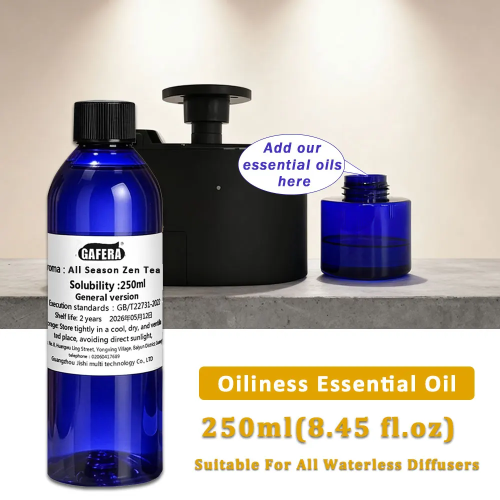 GAFERA 250ml (8.45 fl.oz) All Season Zen Tea Essential Oil Refill, For Waterless Diffuser, Aroma Machine Replenishes Essence