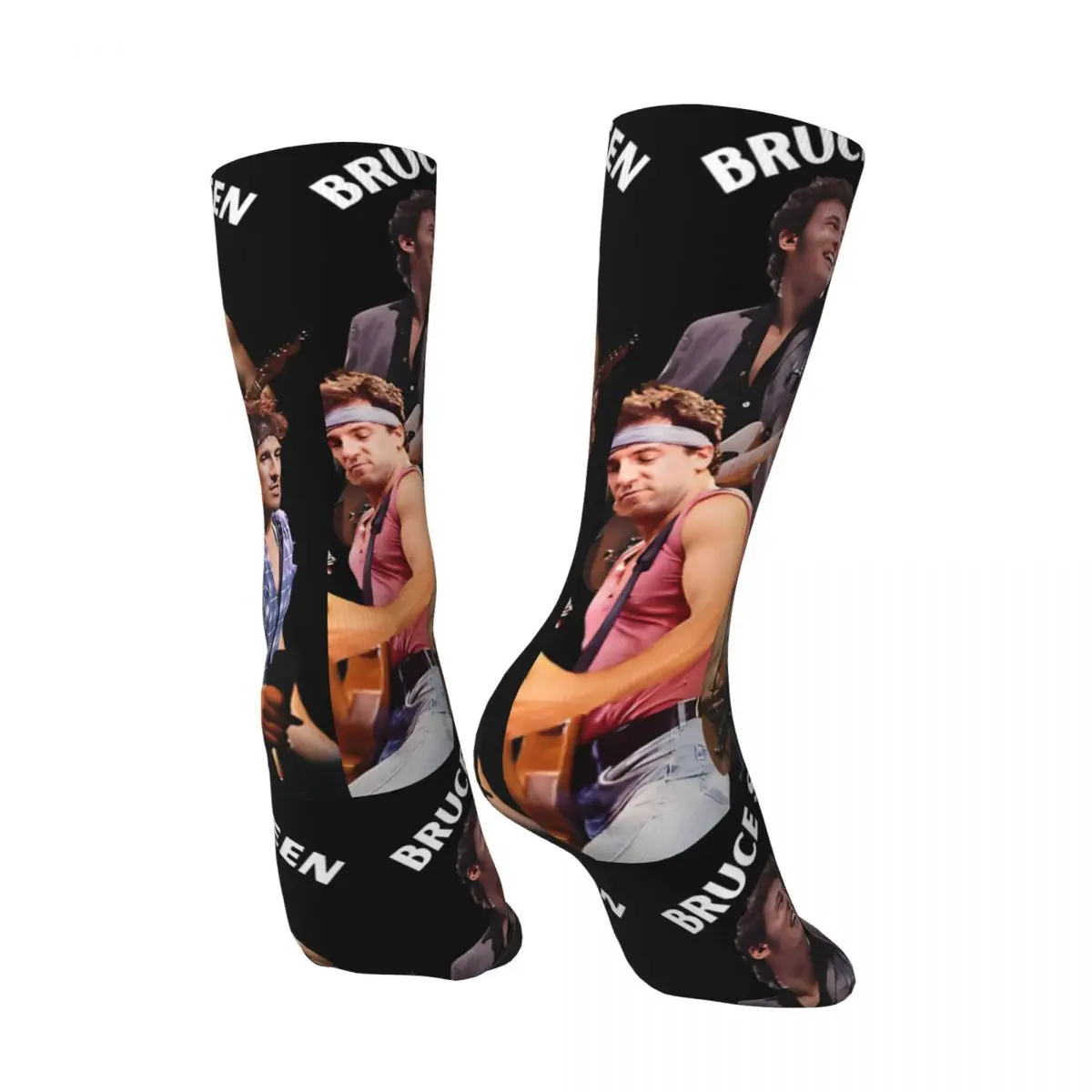 FunnyBorn In The USA Sock for Men Hip Hop Vintage Bruce Springsteen Happy Quality Pattern Printed Boys Crew Sock Novelty Gift