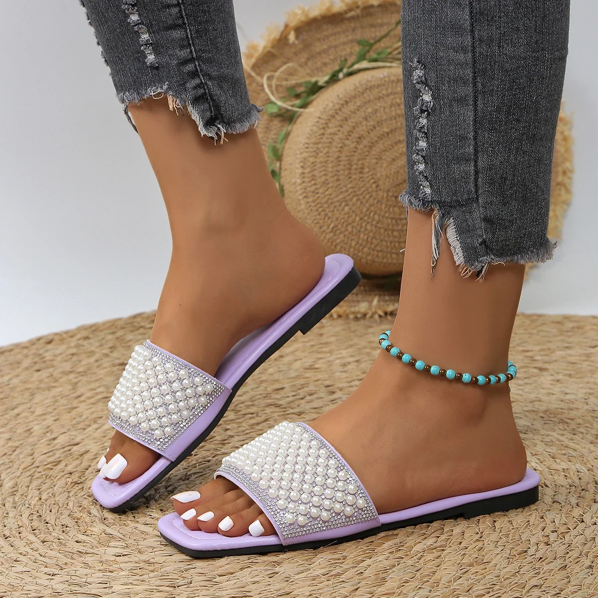 Chinelos femininos novos deslizamento em sandálias de verão tendência leve sapatos de praia ao ar livre antiderrapante chinelos planos novos slides de verão feminino