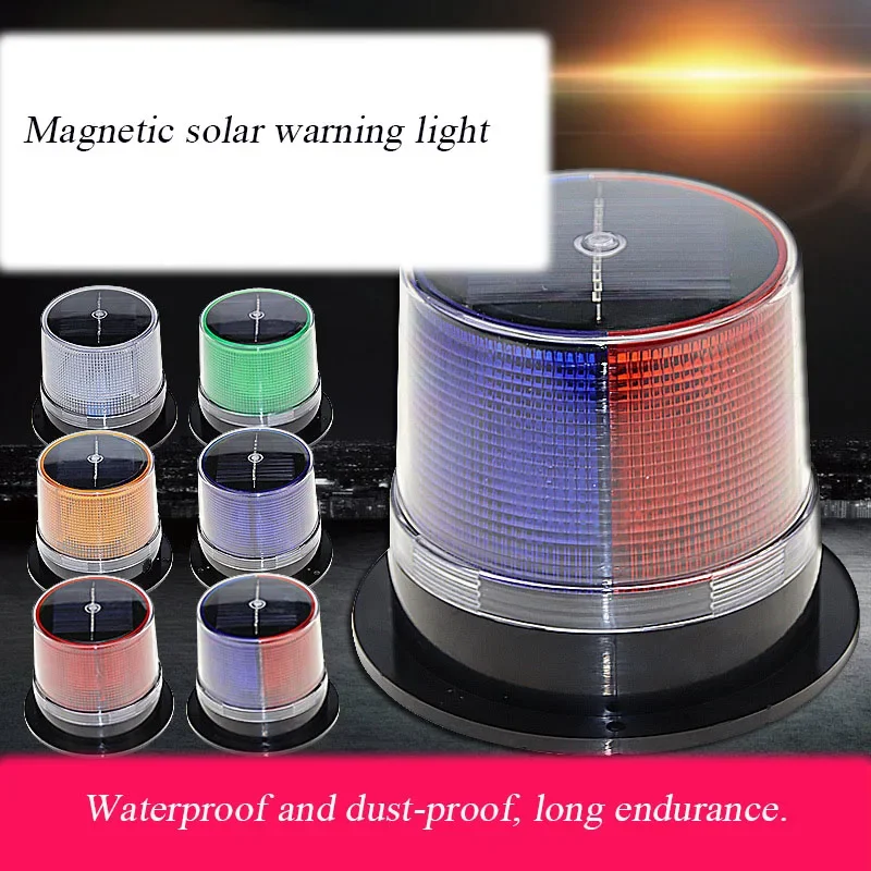 Magnetic Solar Warning Flash Light Waterproof And Dust-proof Strobe Lights for Cars And Boats Night Tower Crane Light