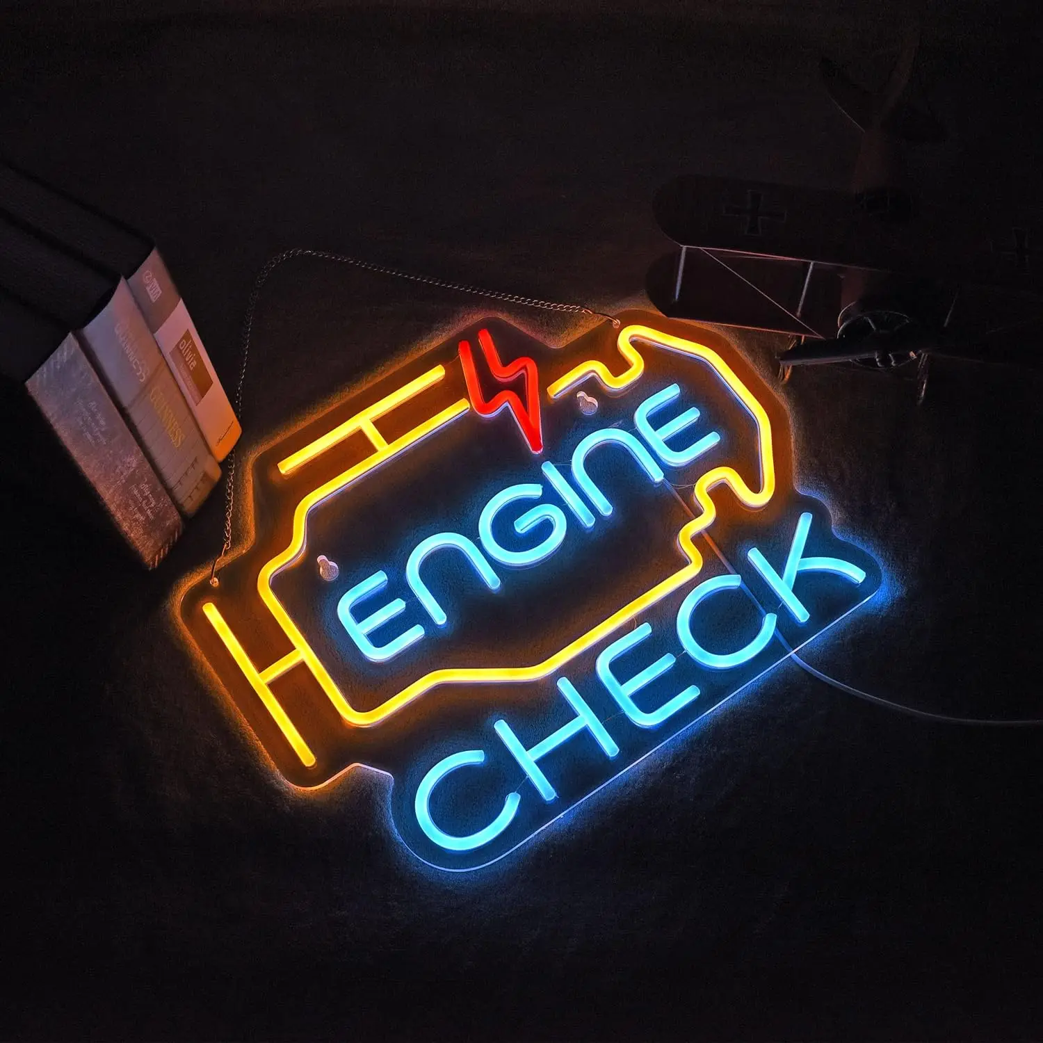 Engine Light Neon Sign LED Neon Light For Car Auto Repair Shop Garage Room Man Cave  USB Powered Neon Light  For Wall Decor
