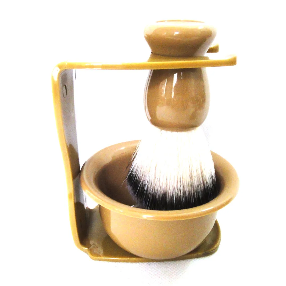 3 in 1 Shaving Brush Holder Set for Men Shaving Brush Bowl Holder Support Beard Brush Shaving Razor Beard Clean Shaver Tool Kits