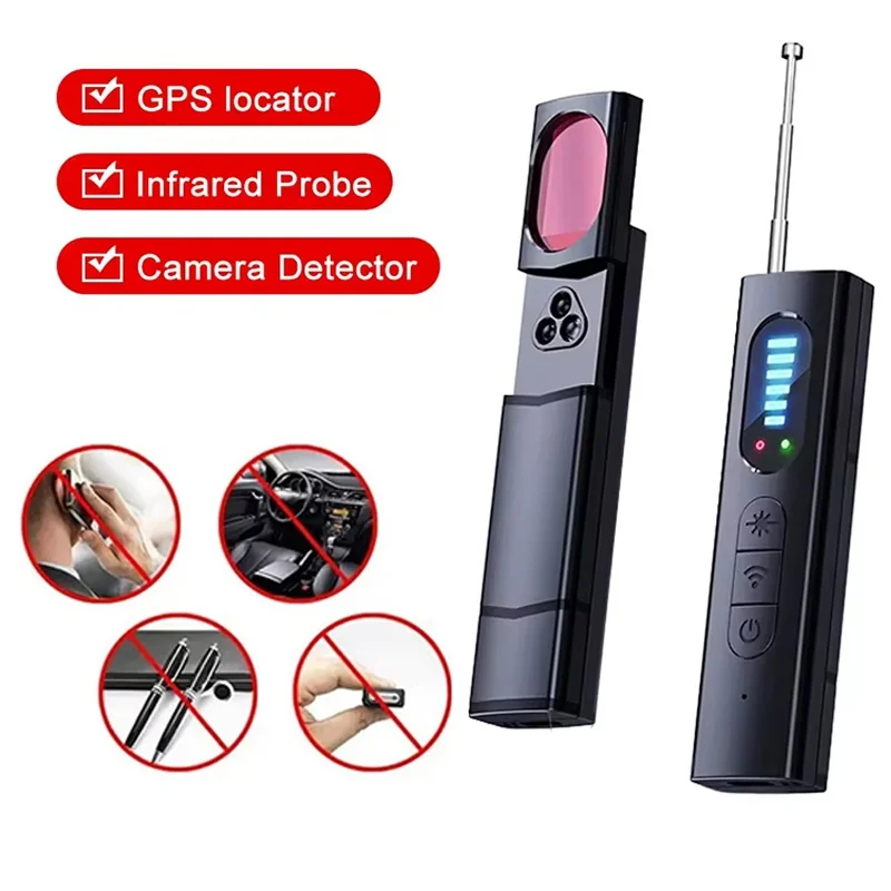 Anti-Spy Detector Anti-Spy GPS Tracker Listening Device Bug RF Wireless Signal Scanner Gadget Security Protection Hidden Camera