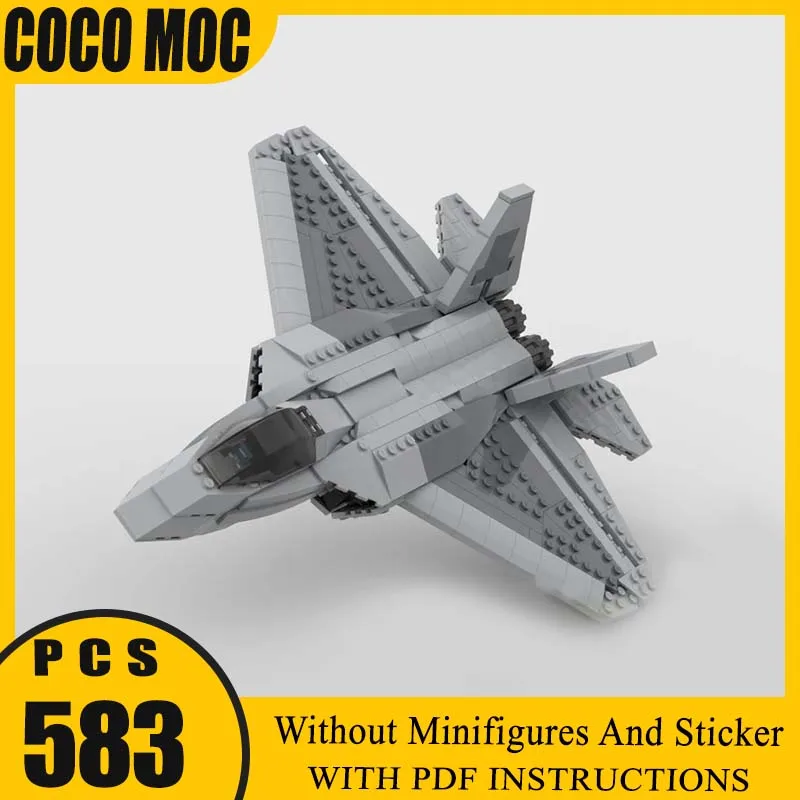 

Строительный блок Moc, американский стрелковый истребитель F-22 Raptor, технология, модульная модель кирпича, подарки, рождественские игрушки, наборы «сделай сам», сборка