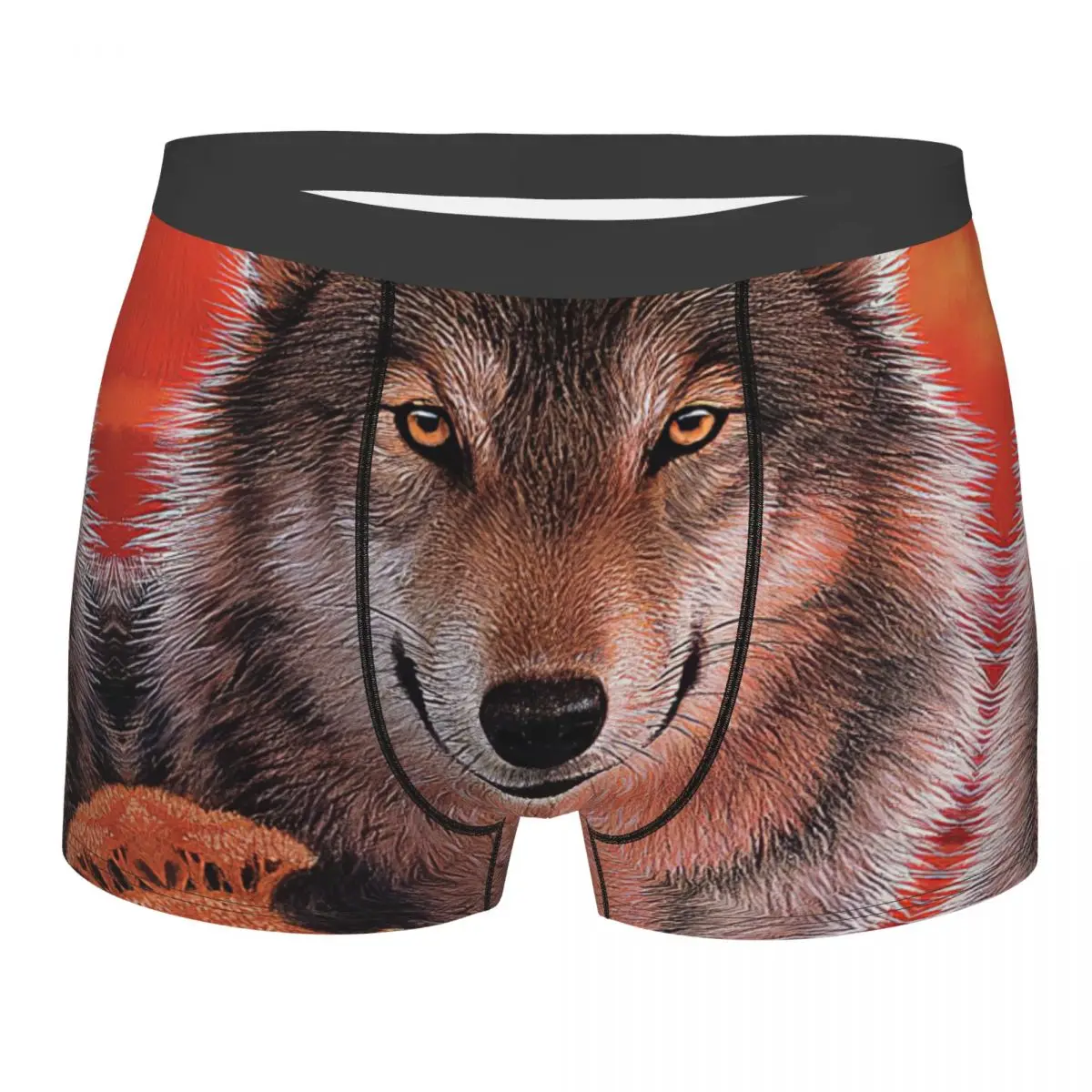 

Wolf Underpants Breathbale Panties Male Underwear Print Shorts Boxer Briefs