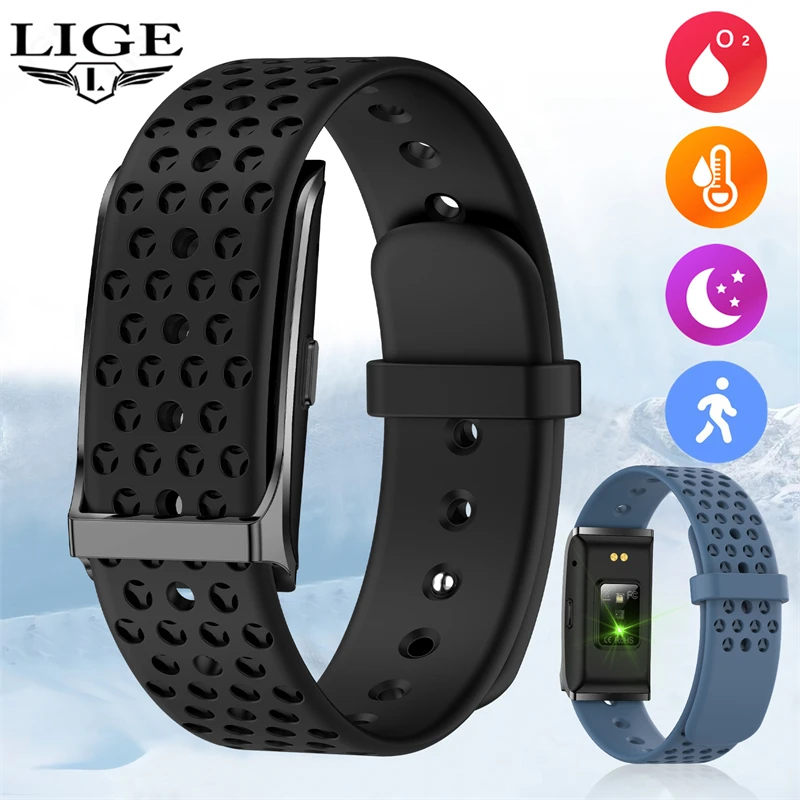 

LIGE Sports Band Fitness Tracker Waterproof Smart Watch Heart Rate Blood Pressure Monitor Health Couple Smart Bracelet Pedometer