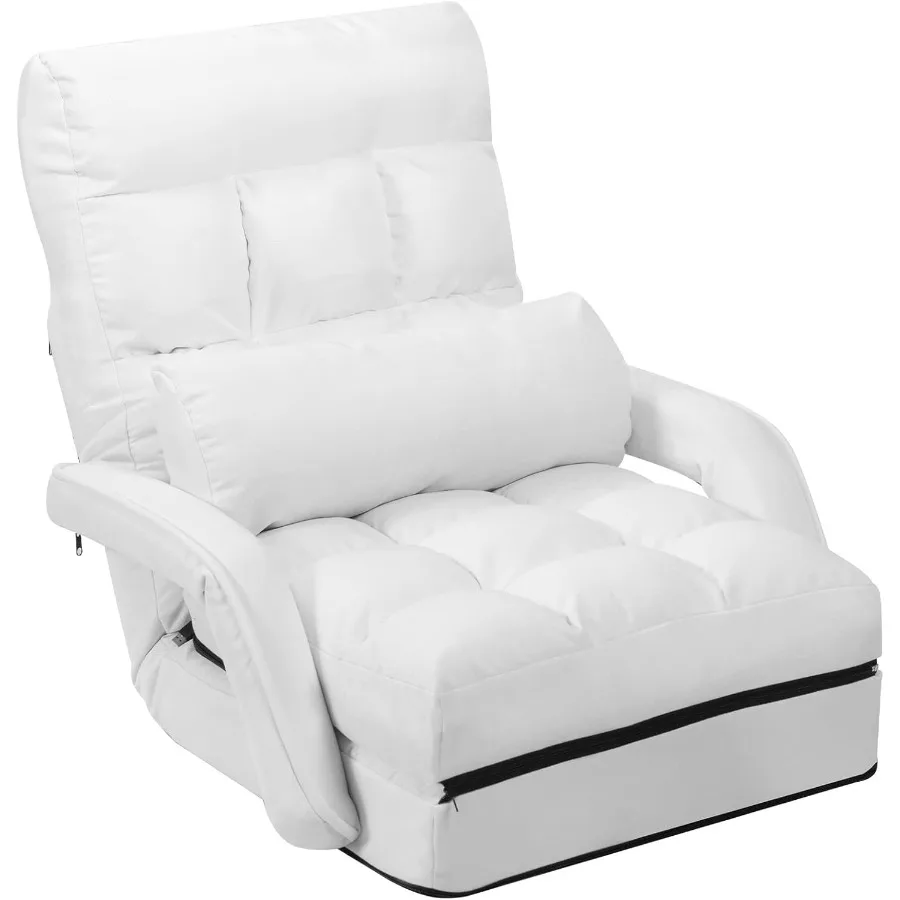 

Регулируемое напольное кресло, складной ленивый диван-кресло с 5-позиционной съемной подушкой для сиденья, домашний шезлонг, диван-кровать для Livin