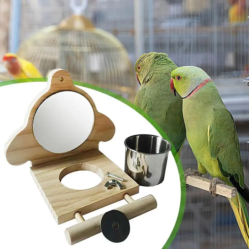 インコ用のとまり木,鏡付きの鳥のとまり木,給餌カップ,ラブバードインコ用のケージおもちゃ