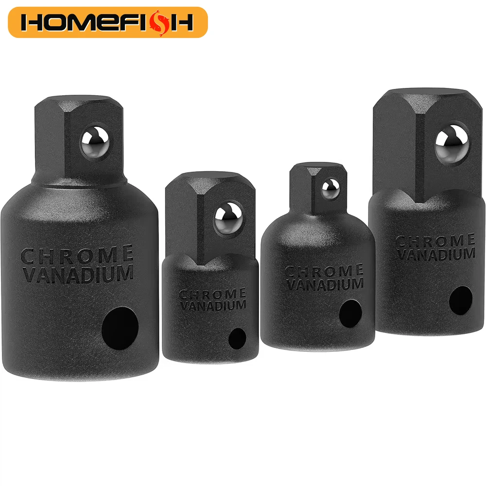 4PCS Impact Socket Adapter Reducer Set 1/2 3/8 1/4 inch Use Wrenches Drills in Auto and Impact Driver Construction Work