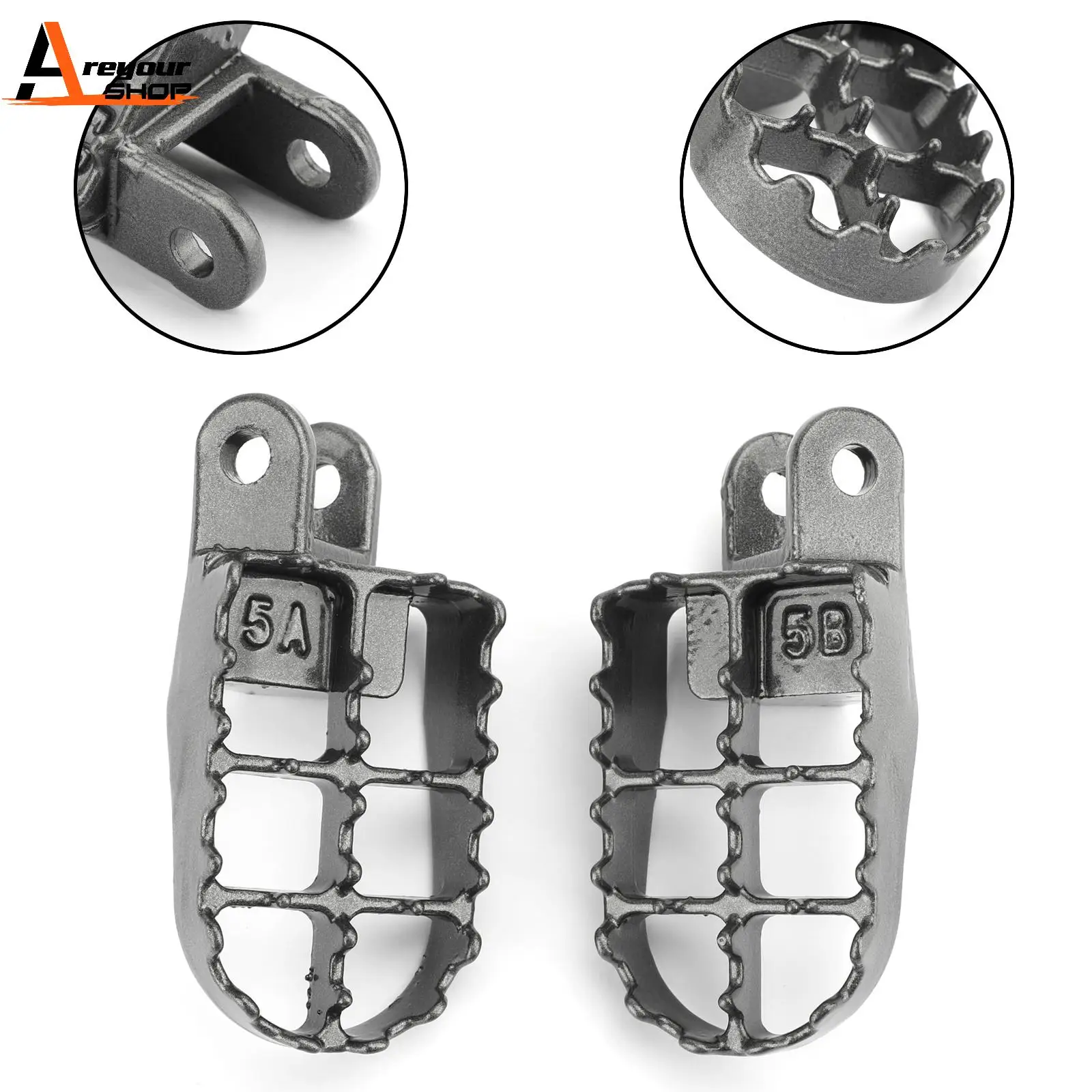 Areyourshop for Honda CR80 XR250/400 XR350R XR600R XR650L XR650R Steel Foot Pegs Footpeg Motorcycle Covers Pegs