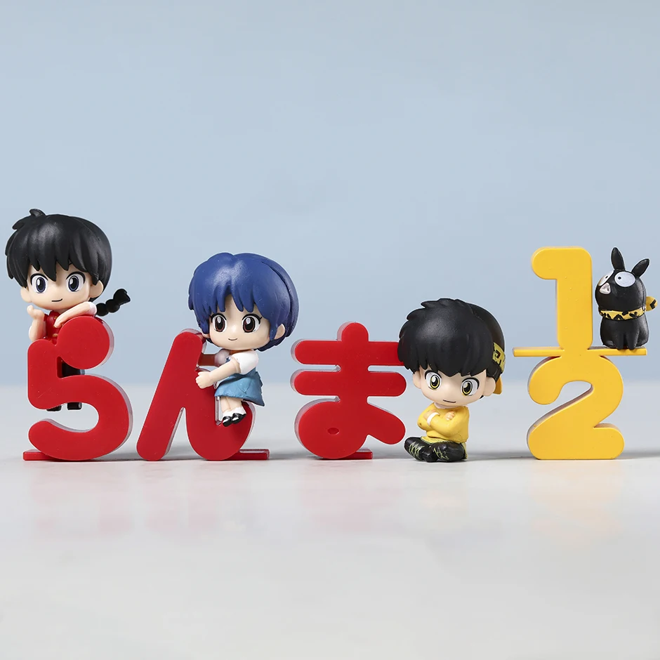 Набор из 4 фигурок Ranma 1/2 Tendou Akane из ПВХ, милые игрушки, модель куклы Brinquedos