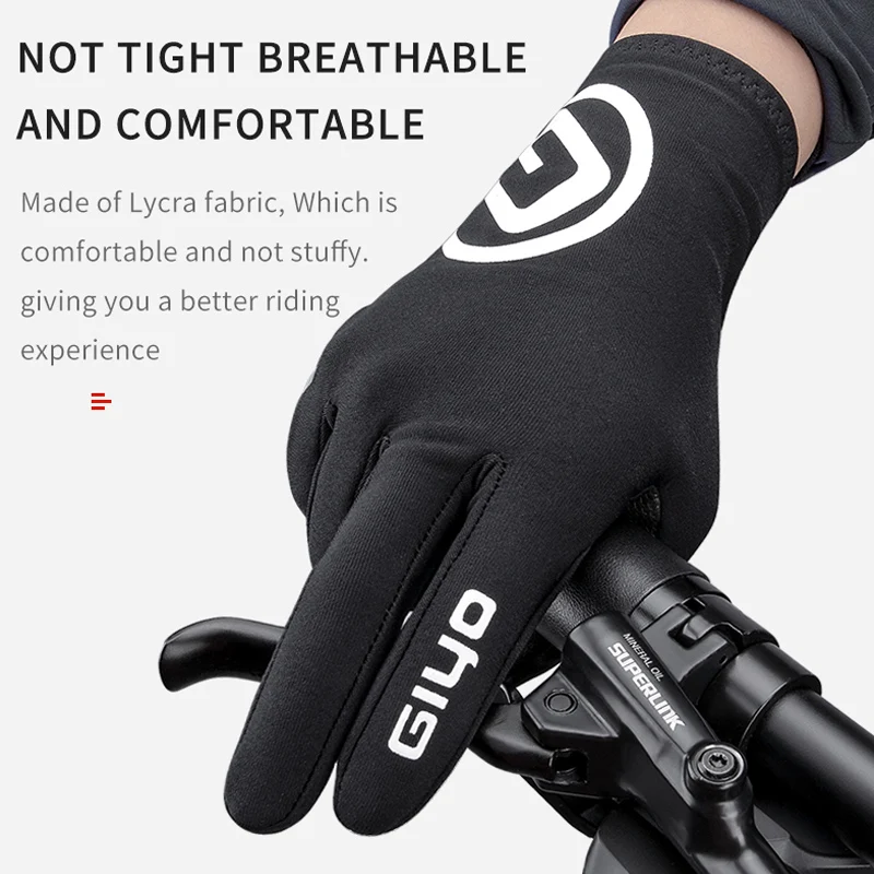 GIYO Winter Gloves Riding Long Finger Autumn For Road MTB Bike Touch Screen Thickened Riding Motorcycle Electric Vehicle Gloves