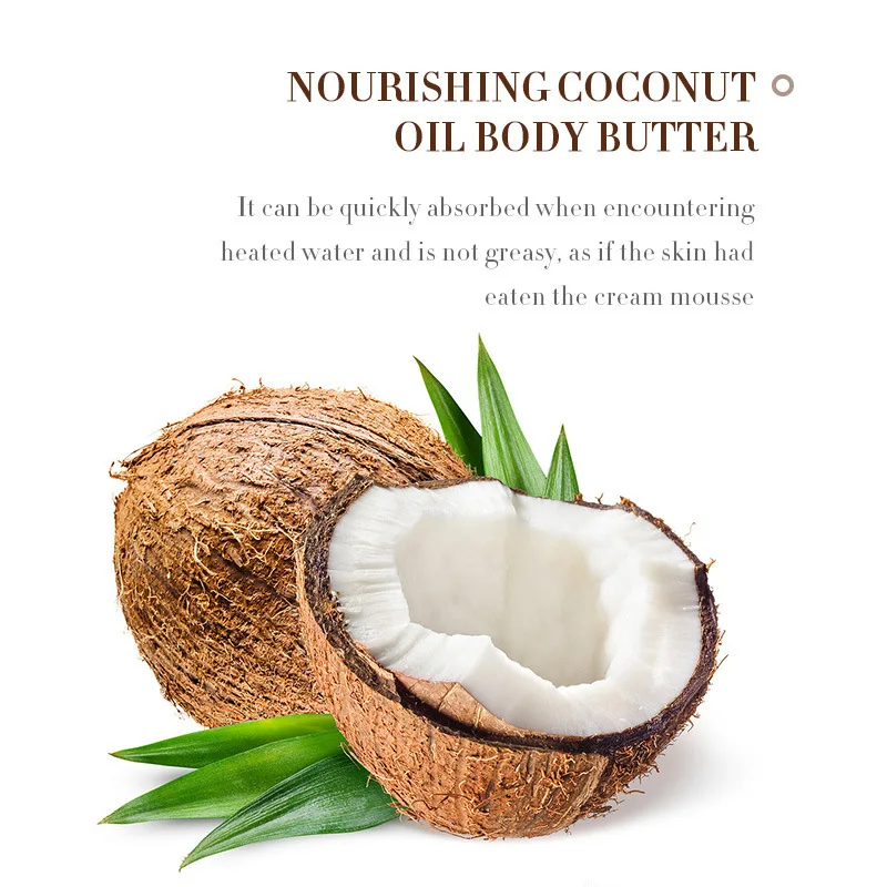 Body Butter Soothes Dry Skin Moisturizer Smooth Rough Deep Hydrating Whitening Cream Coconut Skin Care Body Lotion 200g