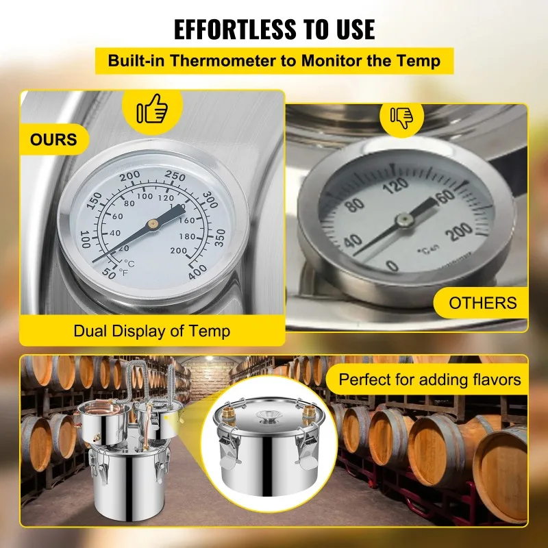 

【Premium】Succebuy 12/30L Brewing Distiller DIY Moonshine Apparatus Stainless Steel Still Whisky Beer Brandy Home Appliance