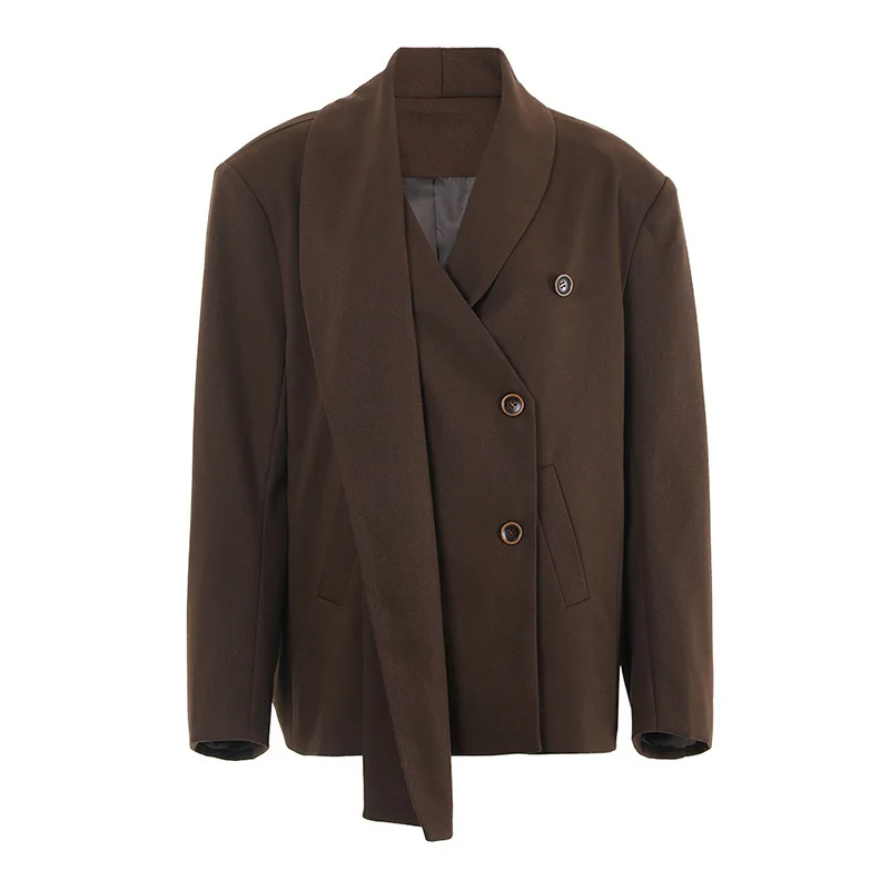 KWTX 2025 Primavera Estate Blazer decostruito da donna Design asimmetrico irregolare Giacca alla moda Chic Office Casual