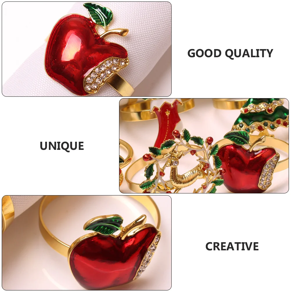 

6Pcs Unique Napkin Holders Stylish Modeling Napkin Ring Set for Dining Table Banquet Decoration Easy to Clean Smooth Finish