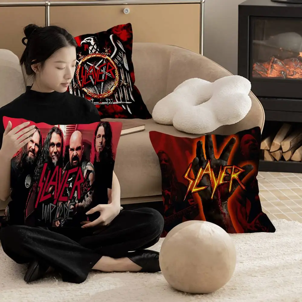S-Slayer H-Heavy M-Metal Band Personalized Pillow Cover Kids Bedroom Wild Party Decor Pillowcase kid Birthday shower Gift