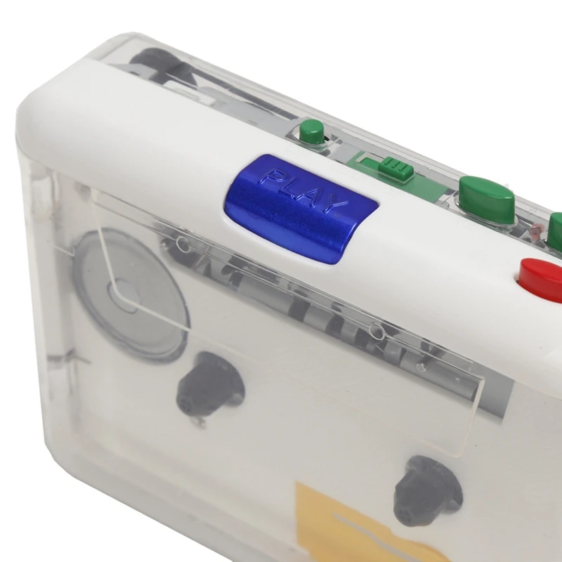 مشغل كاسيت وكمان MP3/CD صوت عكسي تلقائي USB مشغل شريط كاسيت محول MP3 مدمج في ميكروفون سهل الاستخدام باللون الأبيض